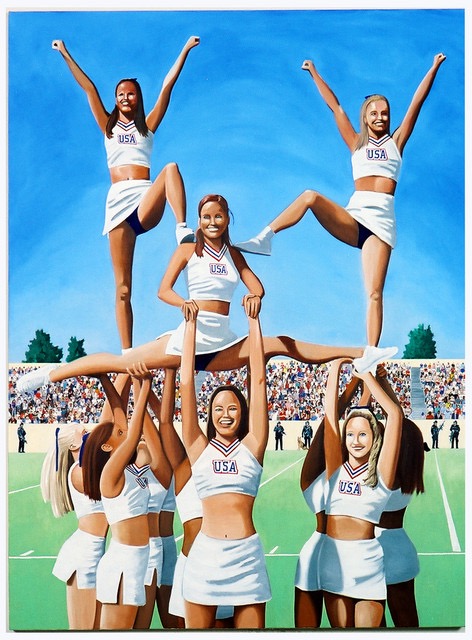 USA Cheerleaders
oil on canvas
71x56"